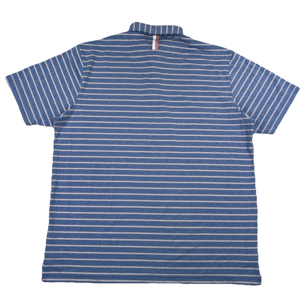 Rhoback Performance Golf Polo Shirt Men's XXL Blue Pink Striped - Picture 2 of 5
